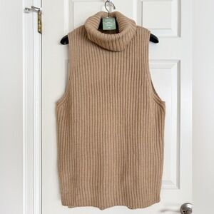 #26 H&M Women’s M Turtleneck Knit Sweater Vest Chunky Relaxed-Fit, Sleeveless